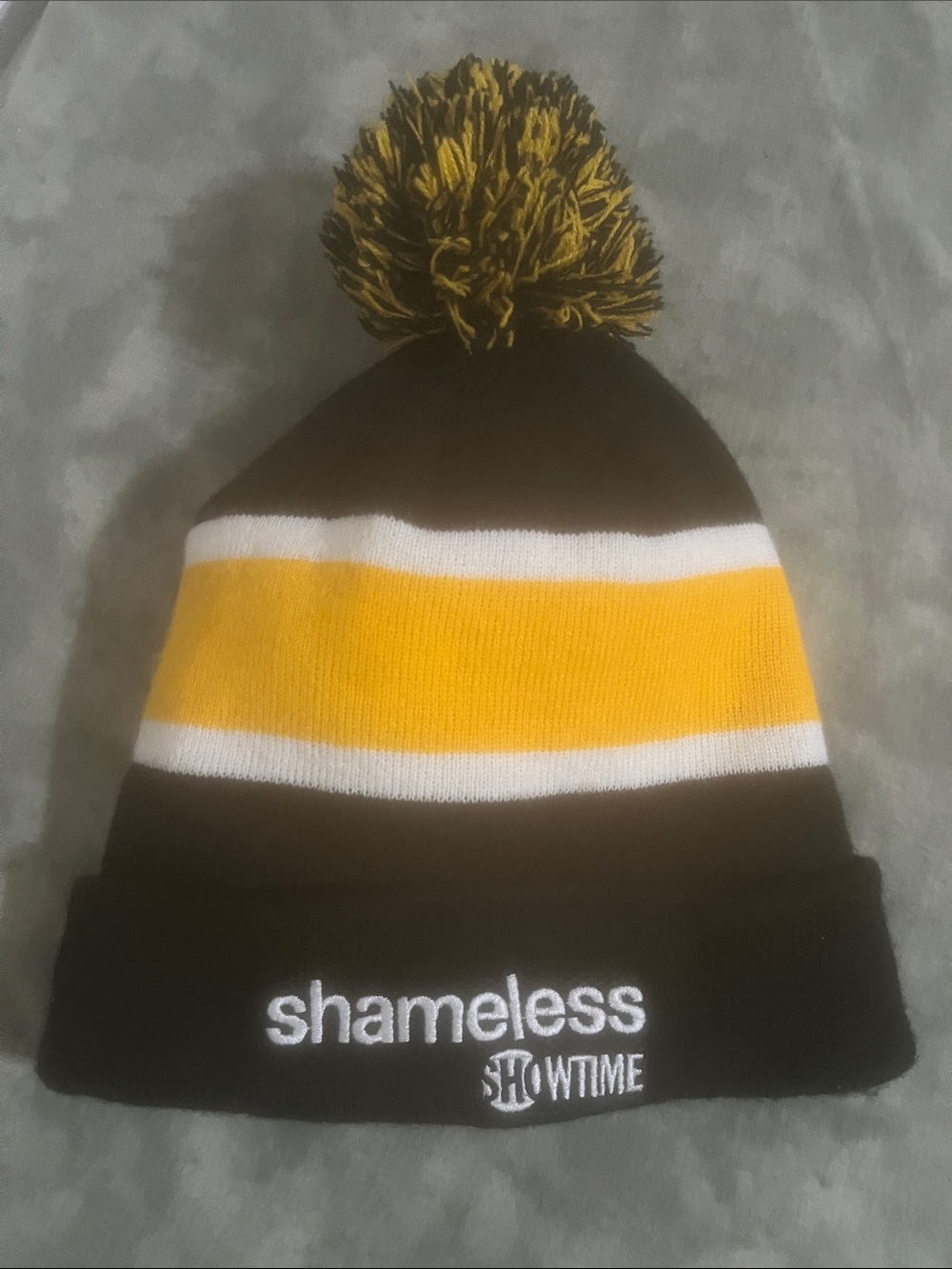 Shameless Showtime Pom Pom Beanie Hat Orange & Black 2021 NEW One Size